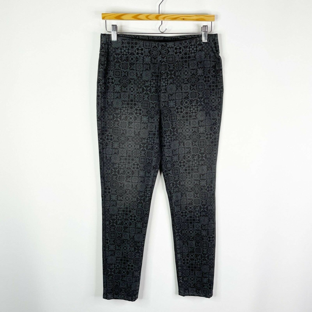 Soft Surroundings Ultimate Denim Pull-On Skinny Jeans Small S Dark Gray Pattern